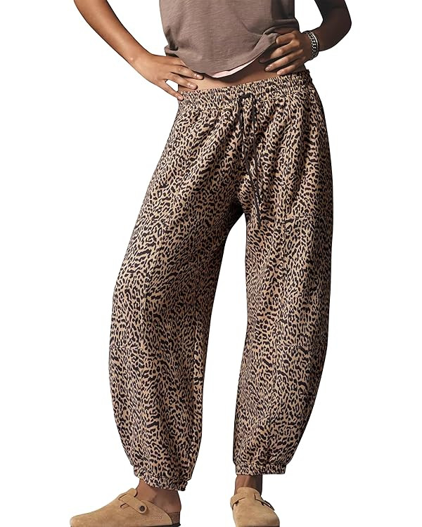 Leopard Pants Baggy Sweatpants Cheetah Print Barrel Pants Trousers | Amazon (US)