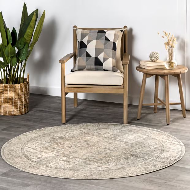 Silver Tasseled Medallion Area Rug | Rugs USA