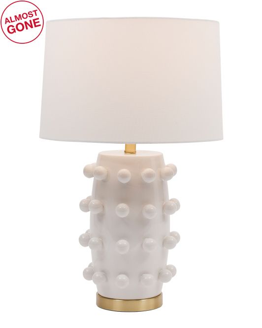 26in Dot Textured Ceramic  Table Lamp | TJ Maxx