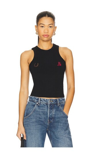 Understated Leather x REVOLVE Lucky Charm Tank Top in Black. - size M | Revolve Clothing (Global)