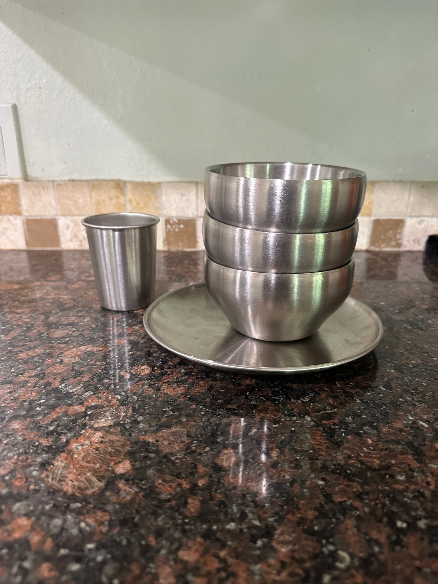 Stainless steel kids dinnerware 