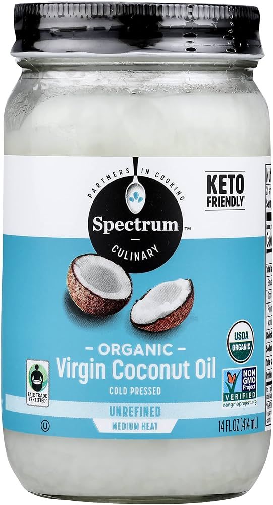 Spectrum Organic Virgin Coconut Oil, Unrefined, 14 Oz | Amazon (US)