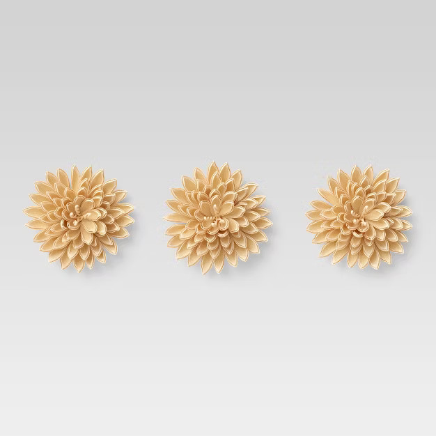 (Set of 3) Wall Flowers Brown - Threshold™ | Target