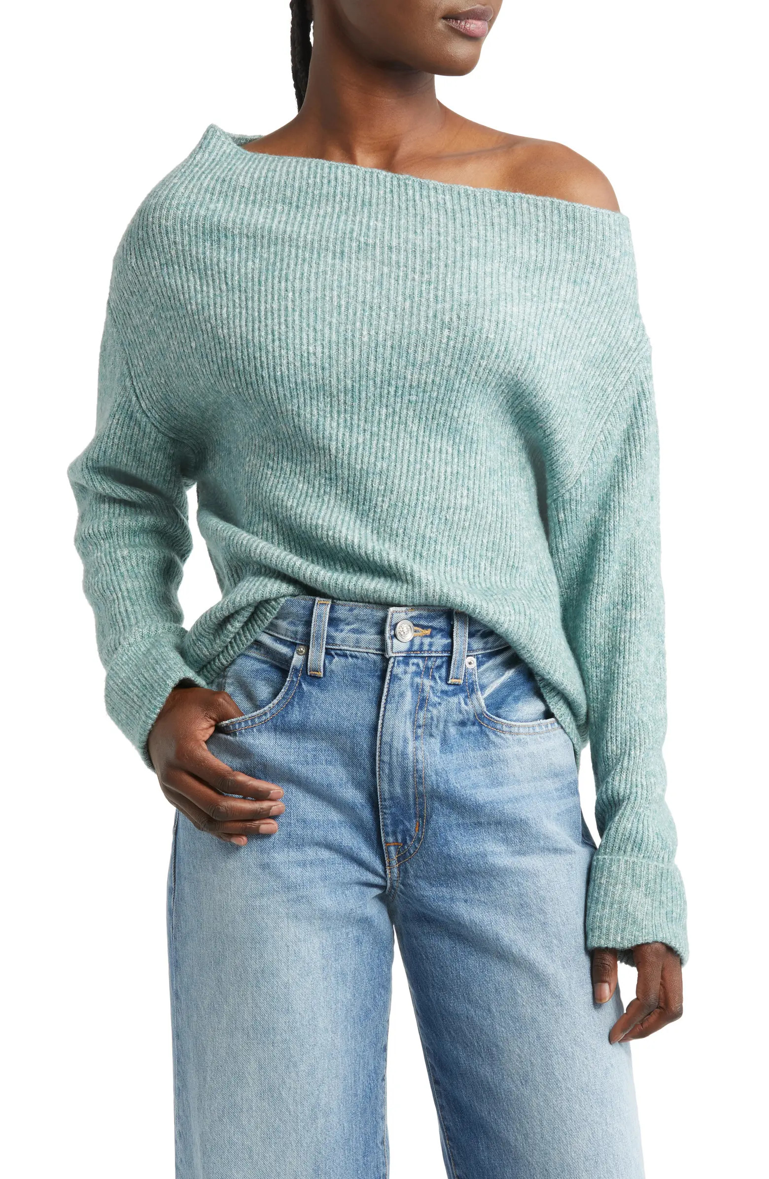 One-Shoulder Rib Sweater | Nordstrom
