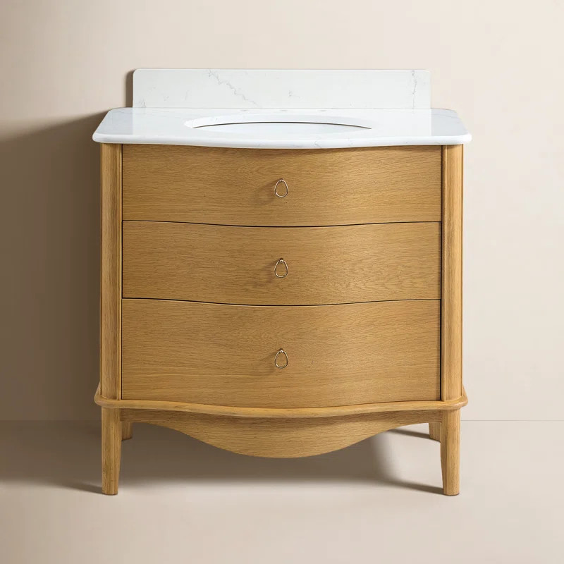 Grace 36" Single Bathroom Vanity In Statuario Quartz | Wayfair North America