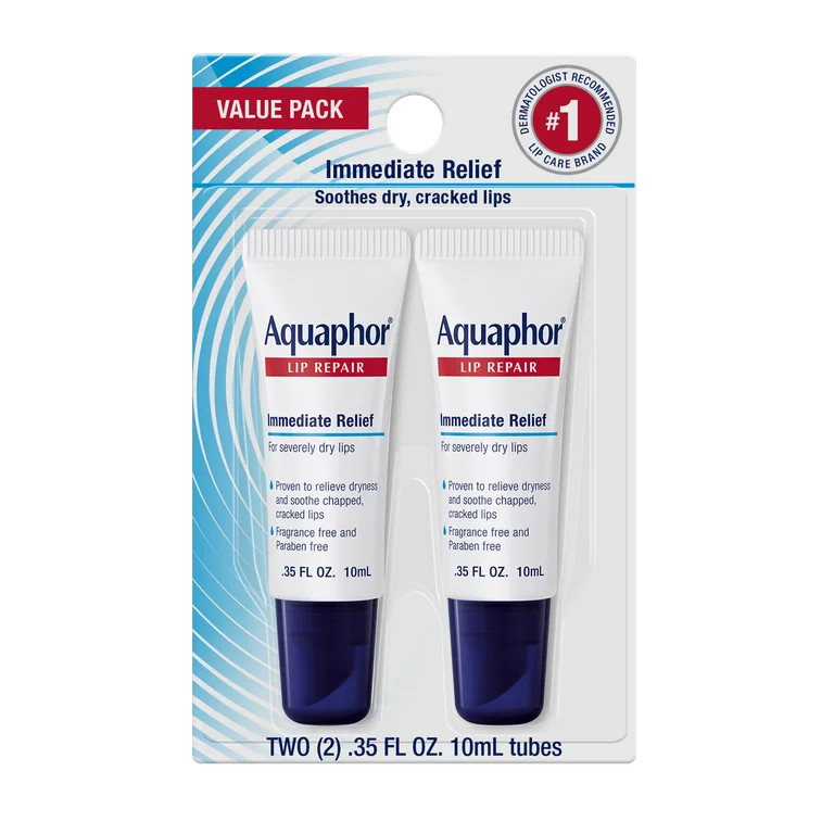 Aquaphor Lip Repair Ointment, 2 Count, 0.35 oz. - Walmart.com | Walmart (US)