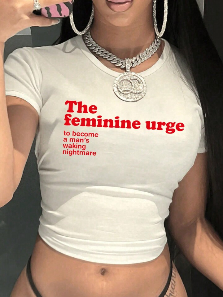 SHEIN EZwear Fashionable Short Sleeve Round Neck T-Shirt With English Letter Print, Suitable For ... | SHEIN