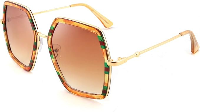 FEISEDY Women Large Hexagon Inspired Sunglasses Fashion Irregular Design Style Geometric B2503 | Amazon (US)