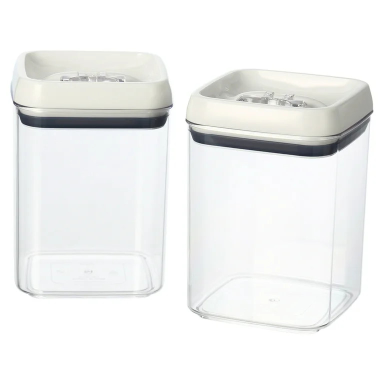Better Homes & Gardens Canister Pack of 2 - Flip-Tite® 7.2 Cup Square Food Storage Container Set | Walmart (US)