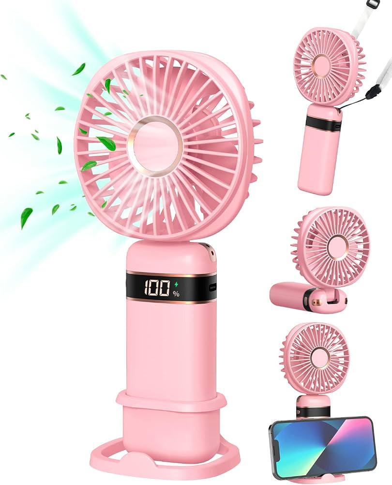 FAPPEN Mini Handheld Fan, Portable USB Hand Held Fan, Rechargeable 5 Speeds Folding Hand Fan with... | Amazon (UK)