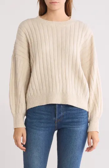 NYC Knits by the Sweater Dept Oversize Crewneck Rib Sweater | Nordstromrack | Nordstrom Rack