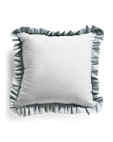 Made In Usa 18x18 Indoor Outdoor Performance Fabric Ruffle Pillow | TJ Maxx