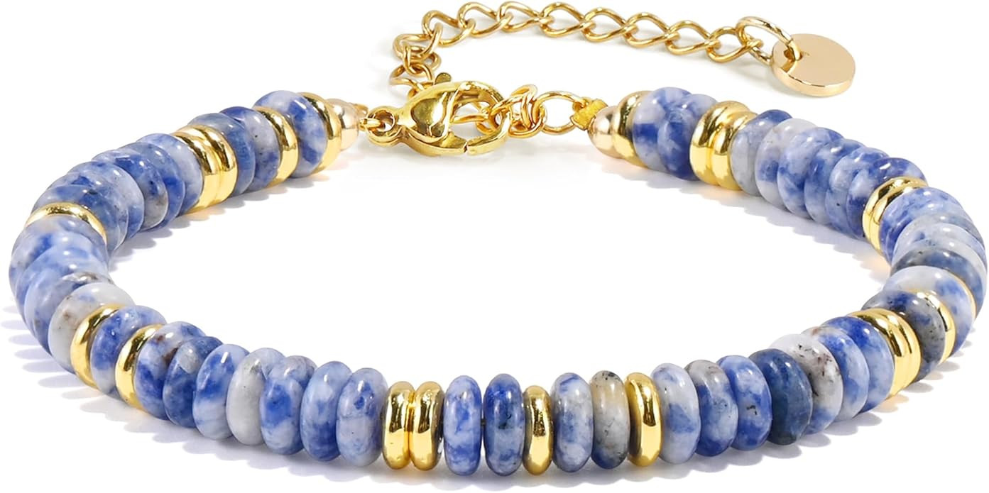 VIBILIA Gold Plated Bracelets for Women, Boho Bangle Bracelets, Beaded Bracelets Trendy, Handmade... | Amazon (US)