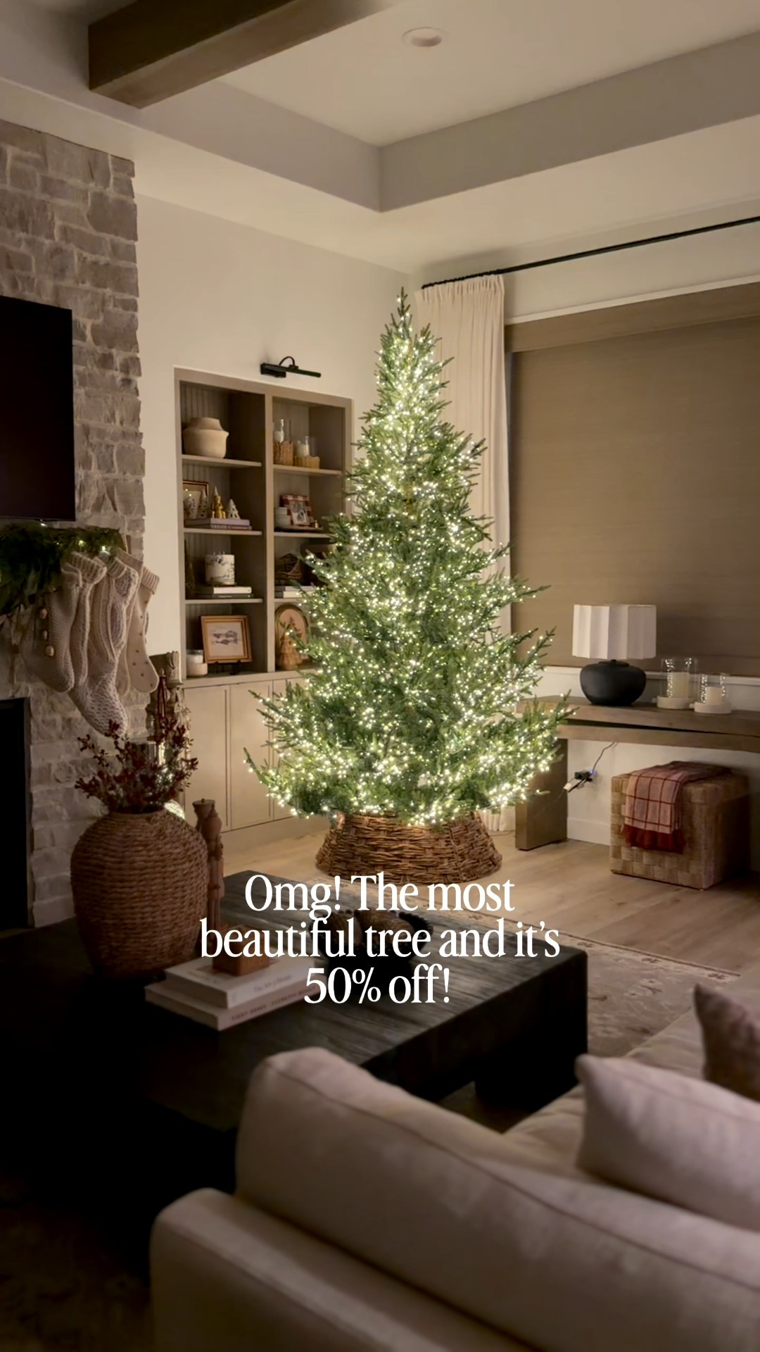 And no it’s not the viral HD tree 😅 8,000 pretty lights AND she twinkles 😍 I can’t believe it’s currently 50% off, such a beautiful tree! This is the 9’ size, but also available as a 7’. 

#christmastree #christmasaesthetic #christmasmood 

#LTKHoliday #LTKHome #LTKSaleAlert