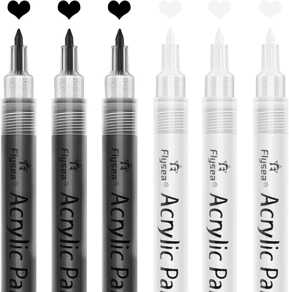 isightguard Acrylic Paint Pens,6 Pack Black White Paint Markers, Paint Pens for Rock Painting Sto... | Amazon (US)