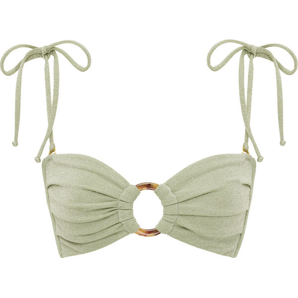 Women's Jade Sparkle Tori Ties Bandeau Bikini Top | Maisonette