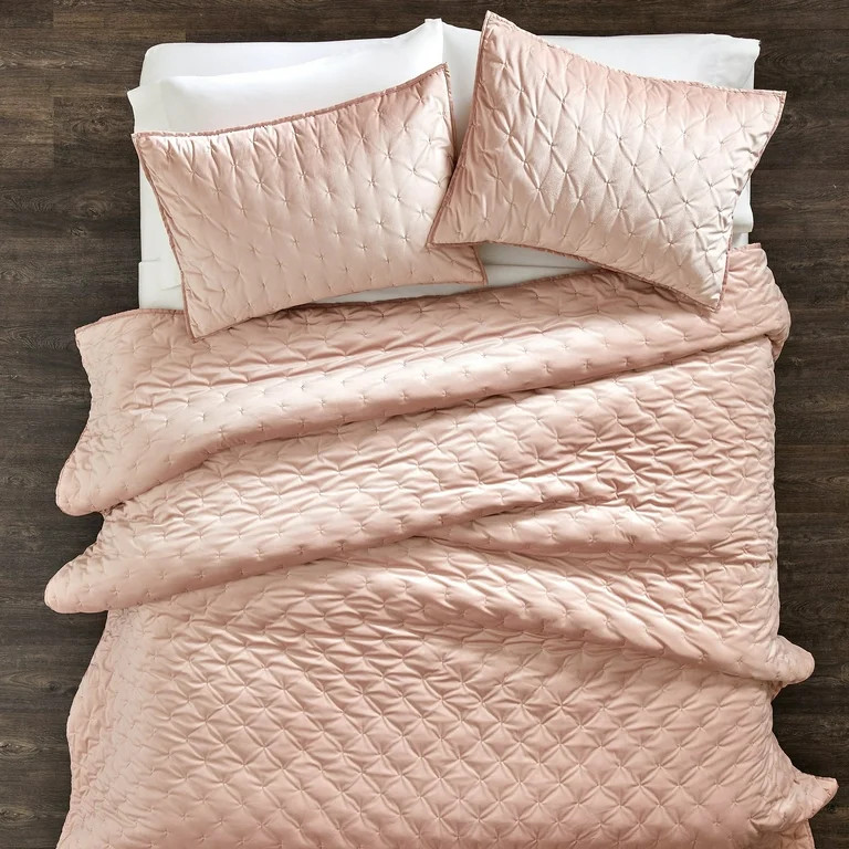 Better Homes & Gardens Blush Embroidered Velvet Quilt, Full/Queen | Walmart (US)