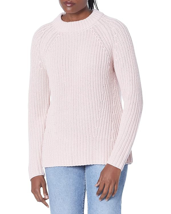 Goodthreads Women's Relaxed-Fit Cotton Shaker Stitch Mock Neck Sweater | Amazon (US)
