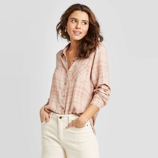 Women's Plaid Long Sleeve Button-Down Shirt - Universal Thread™ | Target