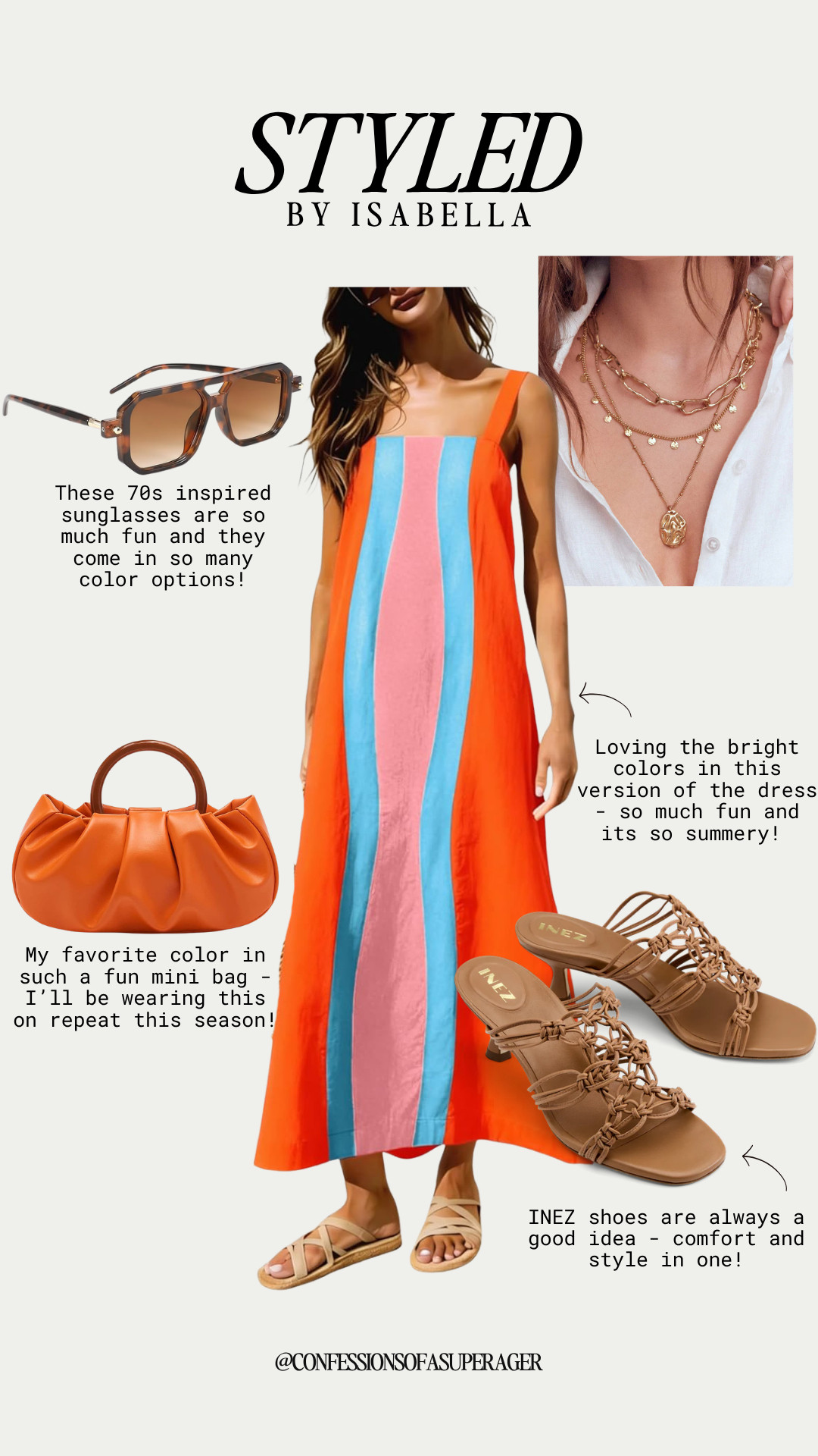 Bright, bold, and effortlessly chic—this colorful striped maxi dress is the ultimate statement piece for spring and summer 🌈 paired with trendy 70s-inspired sunglasses, a pop-of-color mini bag, layered gold jewelry, and comfortable woven sandals, this look is perfect for vacation outfits, brunch dates, or everyday elevated style. Tap to shop these must-have fashion finds before they sell out! #SpringStyle #SummerOutfits #ColorfulStyle #VacationOutfits #LTKStyle #AmazonFinds #ChicStyle #EffortlessFashion #WomensFashion #StyleInspo 

 

#LTKSeasonal #LTKOver40 #LTKSaleAlert