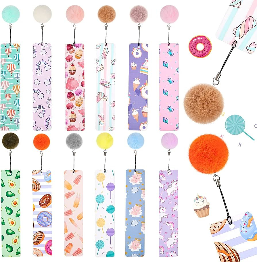 Outus 12 Pcs Kids Bookmarks, Bulk Bookmarks for Girls with Pendant, Christmas Bookmarks Gifts for... | Amazon (US)