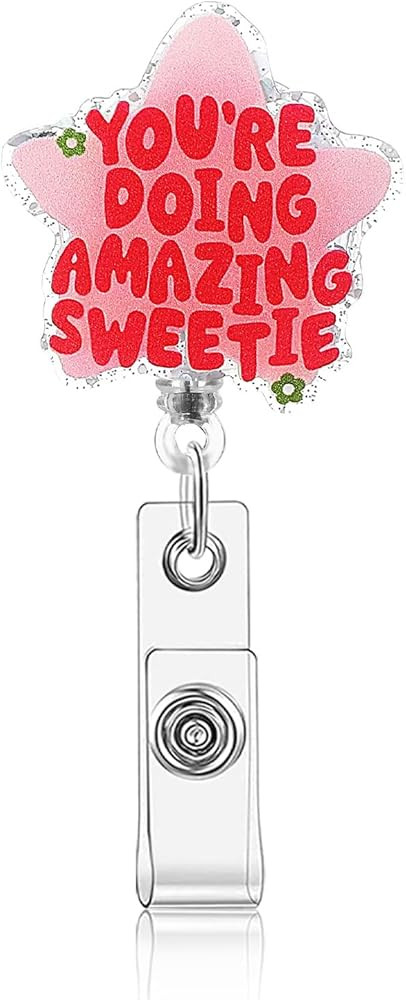 Ouligay Funny Nurse Badge Reel Cute Badge Reel with Retractable Clip Id Card Holder for Women Gir... | Amazon (US)