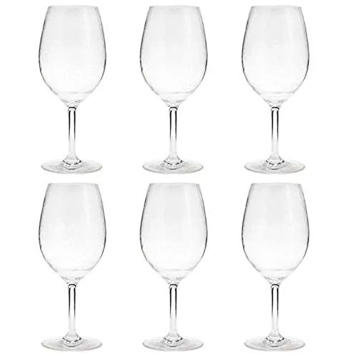 21-ounce Unbreakable Acrylic Wine Glasses Plastic Stem Wine Glasses, set of 6 - All Purpose, Red ... | Walmart (US)