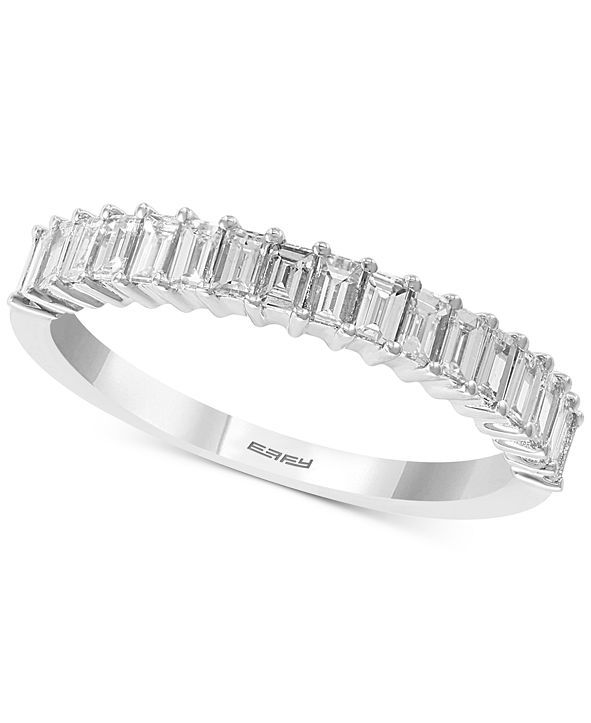 EFFY® Diamond Baguette Anniversary Ring (5/8 ct. t.w.) in 14k White Gold | Macys (US)