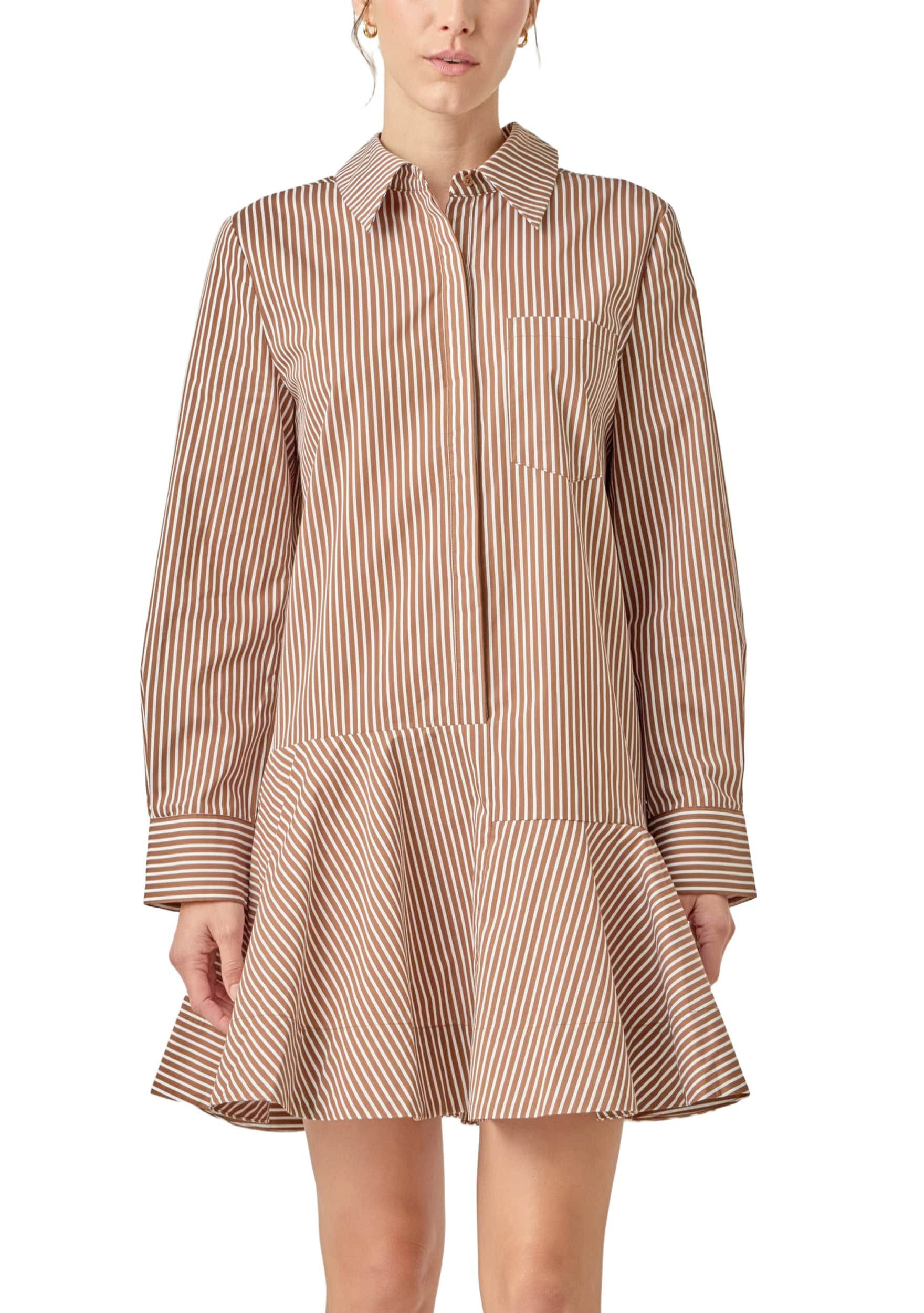 STRIPE COLLAR FLARED SKIRT DRESS | Belk