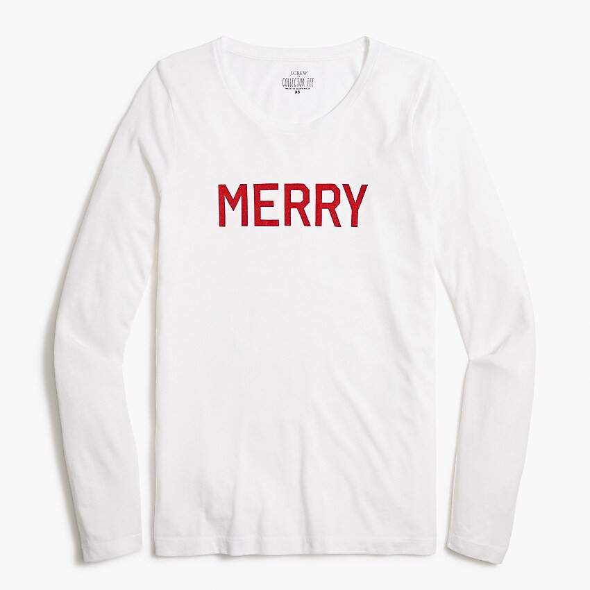 Long-sleeve "Merry" graphic tee | J.Crew Factory