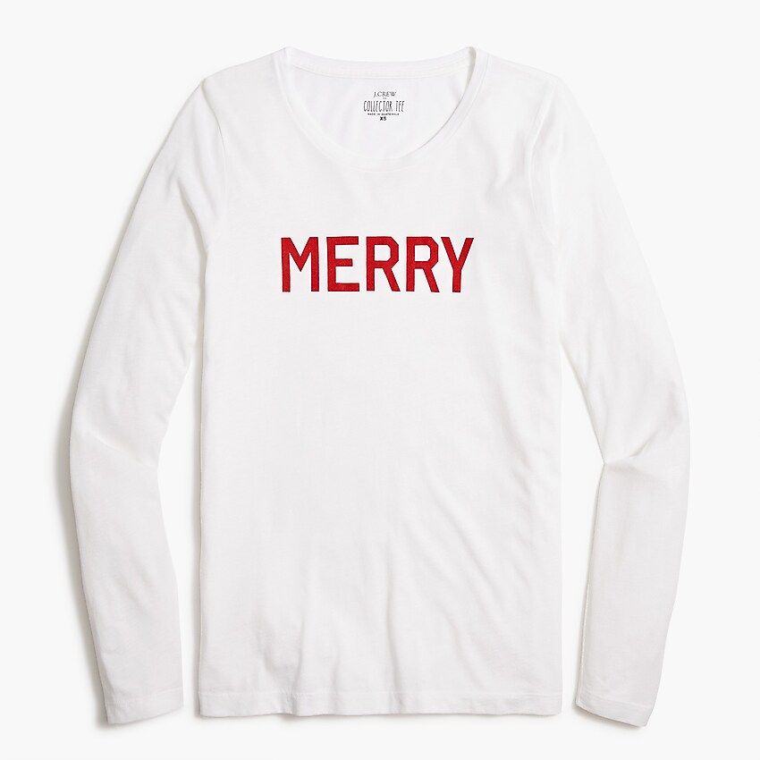 Long-sleeve "Merry" graphic tee | J.Crew Factory