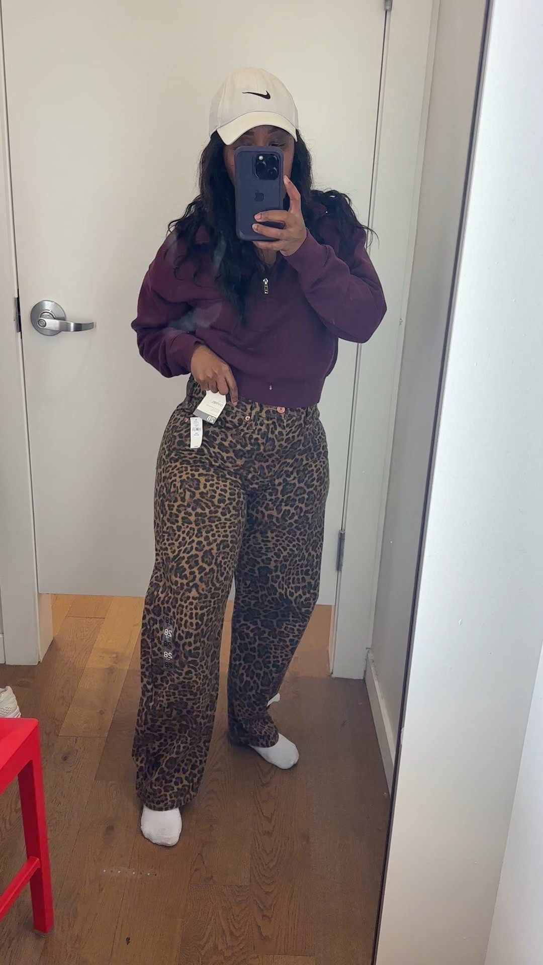Leopard print barrel jeans and a quarter zip pullover 

#LTKootd #LTKPetite #LTKFindsUnder100