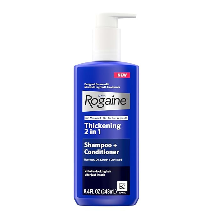 Rogaine Men's Thickening 2 in 1 Shampoo + Conditioner, Hair Thickening Shampoo & Conditioner with... | Amazon (US)