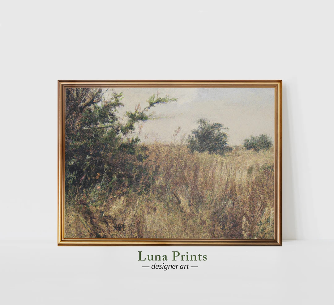 PRINTABLE Golden Brush | Vintage Landscape Art | Etsy (US)