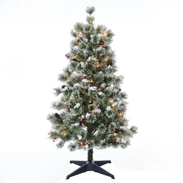 Holiday Time Pre-Lit Incandescent Clear Redland Spruce Artificial Christmas Tree,48'' - Walmart.c... | Walmart (US)