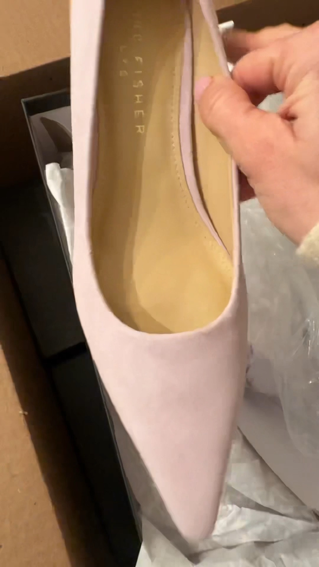 Unboxing Marc Fisher shoes to talk about on QVC