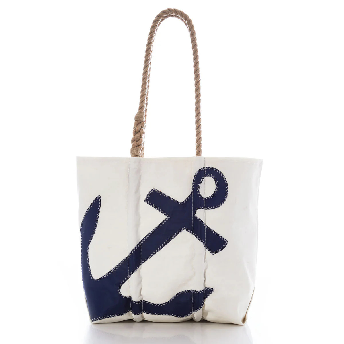 Navy Anchor Medium Tote with Hemp Rope | Sea Bags