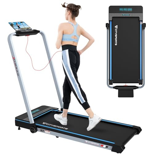 CITYSPORTS Folding Treadmill for Home,Under Desk Treadmill Portable Walking Pad,2HP Foldable Treadmill with App&Remote Control,Bluetooth Speaker,LED Display,Double Shock Absorption | Amazon (UK)