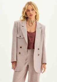 Blazer Oversized Marrom Lança Perfume Maxi Gola | ZZ Mall (BR)