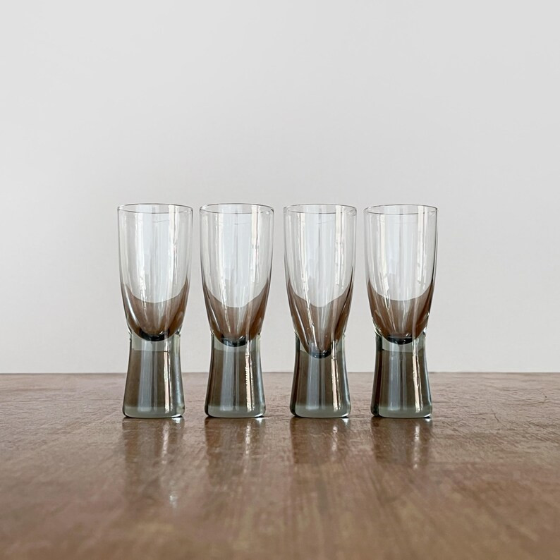 Set of Four (4) Mid Century Vintage Holmegaard Danish Modern Smoke Glass Canada Sherry / Cordial ... | Etsy (US)