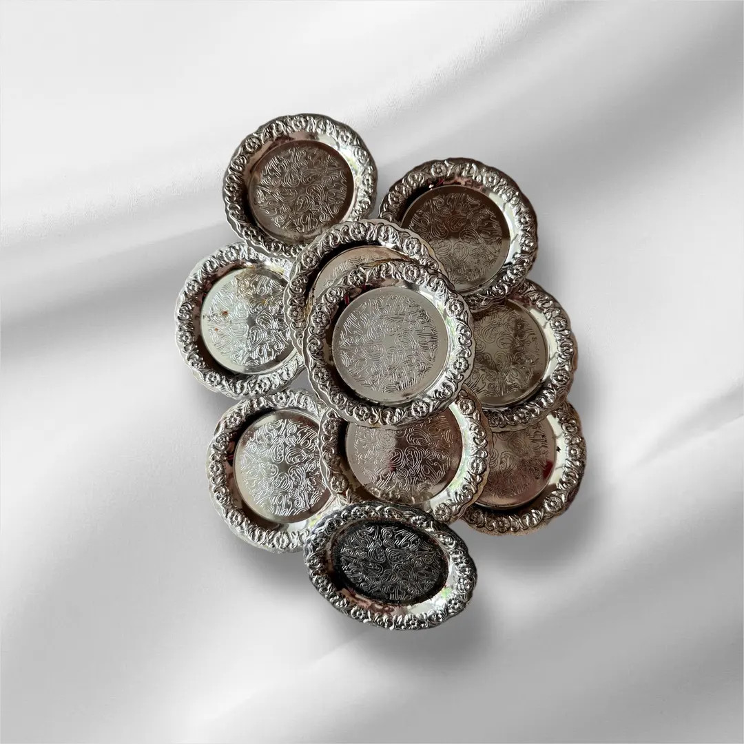 Set of 12 Vintage Mayell and Co.  English Silver Plate Coasters, Ornate Scroll Design | Etsy (US)