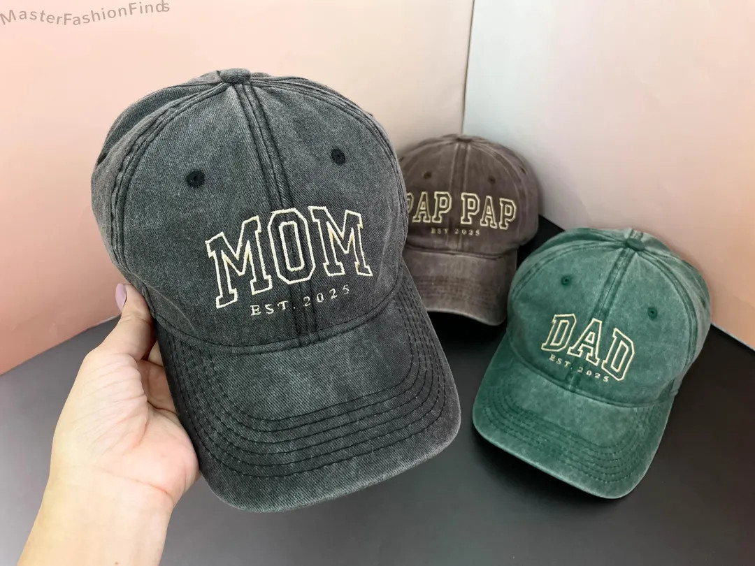 Personalized Mom Embroidered Hat | Custom Dad Hat With Est Year | Gift for New Mom Dad | Vintage ... | Etsy (US)