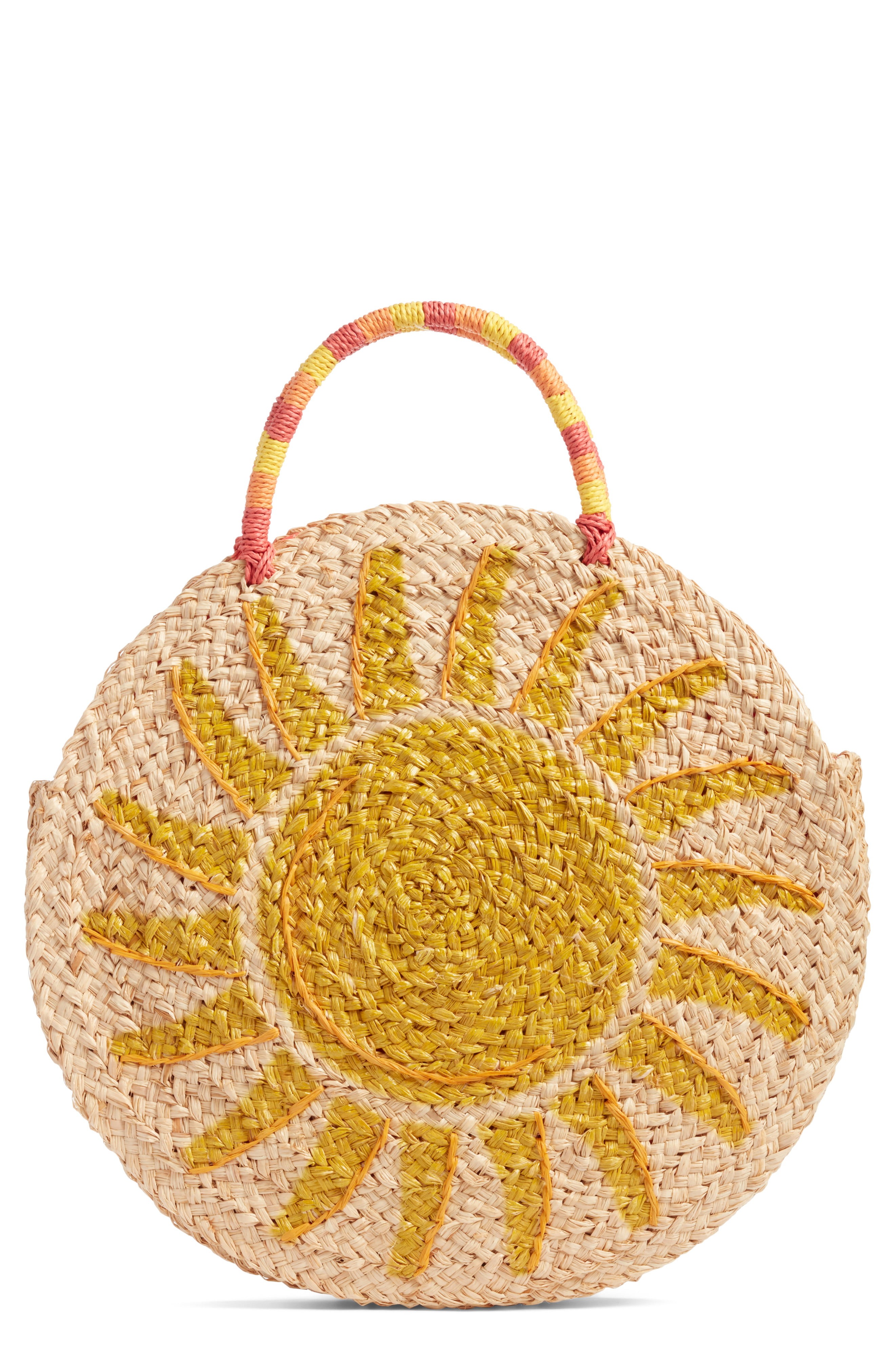 Shine Raffia Circular Tote | Nordstrom