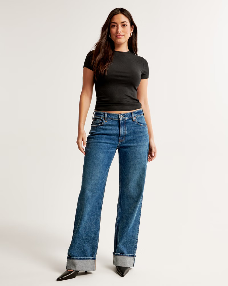 Women's Curve Love Low Rise Baggy Jean | Women's Bottoms | Abercrombie.com | Abercrombie & Fitch (US)