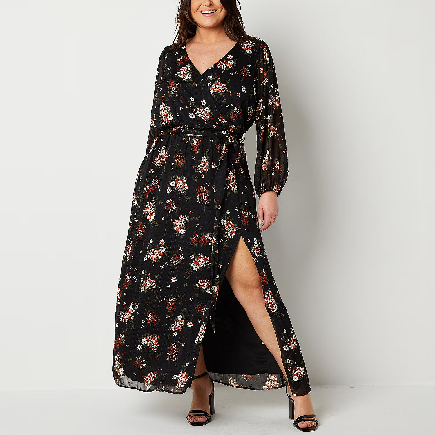 new!Premier Amour Plus Long Sleeve Floral Maxi Dress | JCPenney