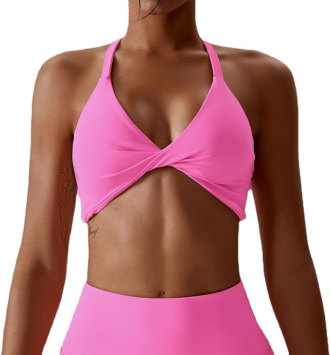 Qmttoae Sports Bras Women Strappy Backless Sports Bra Fitness Criss Cross Back Yoga Bra with Remo... | Amazon (CA)