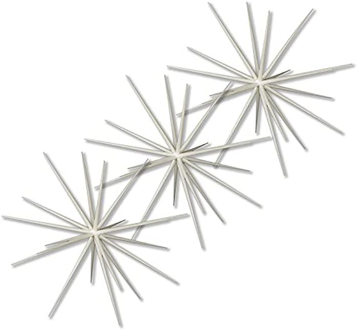 Queens of Christmas STBST-15-WH-3PK Starburst Ornament, White | Amazon (US)
