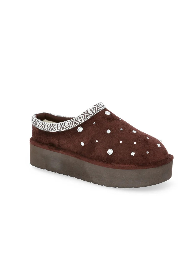 Madden NYC Women's Platform Faux Fur Lined Slip On Mules | Walmart (US)