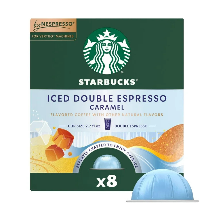 Starbucks by Nespresso Vertuo, Iced Double Espresso Caramel Flavored Coffee, 8 Pods | Walmart (US)