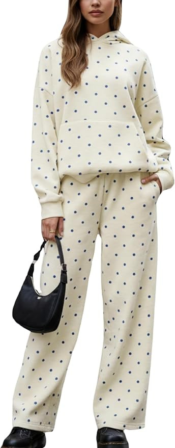 HOCANDY Polka Dot Hoodie and Sweatpants Set for Women | Amazon (US)